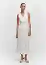 Vestido Amalfi Off White Talla L Mujer Mango