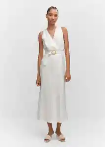 Vestido Amalfi Off White Talla L Mujer Mango