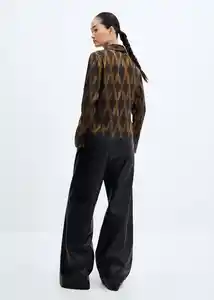 Camisa Rombi Negro Talla S Mujer Mango