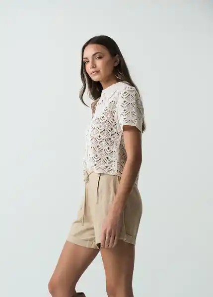 Saco Tejido Mujer Blanco Ponche Claro Talla S 482G086 Naf Naf