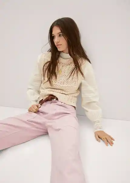 Pantalón Alessia Rosa Pastel Talla 34 Mujer Mango