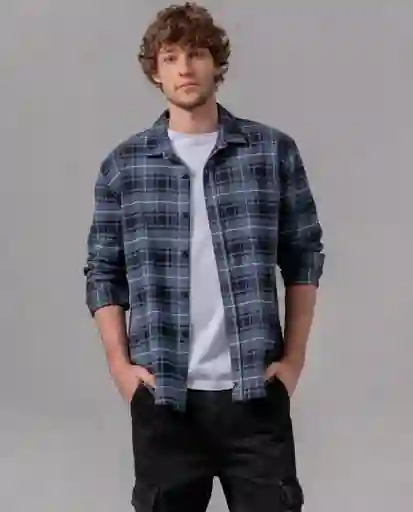 Camisa Hombre Azul Espacial Ultraoscuro Talla XS 45141 Rifle