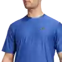 Adidas Camiseta Stretch Manga Corta Hombre Azul T L