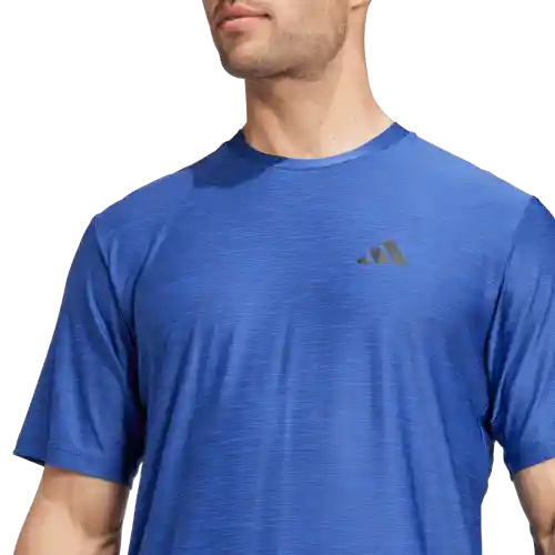 Adidas Camiseta Stretch Manga Corta Hombre Azul T L