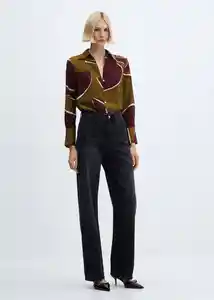 Camisa Madie Burdeos Talla 27 Mujer Mango