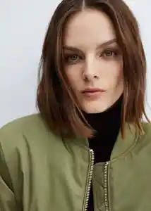 Chaqueta Crush Khaki Talla XL Mujer Mango