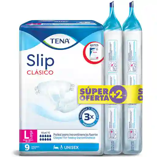 Pañal Tena Slip Clásico Talla L x 9 und + 2