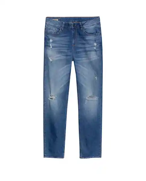 Jean Medium Rise Boyfit Azul Clásico Oscuro Talla 10 Chevignon