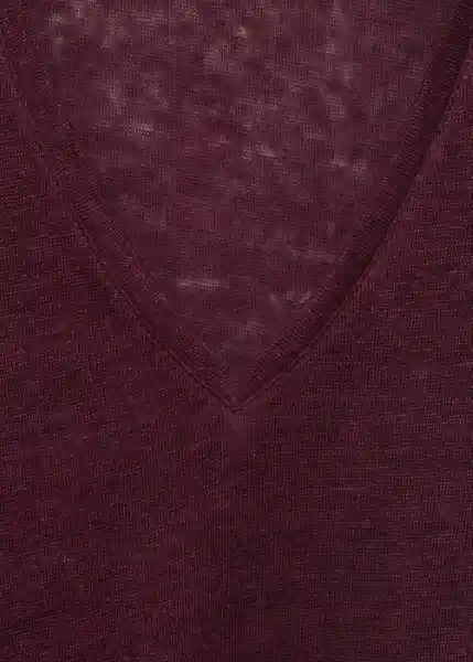 Camiseta Linito Burdeos Talla S Mujer Mango