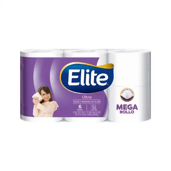 Elite Papel Higienico Ultra Mega Rollo Triple Hoja 180 m