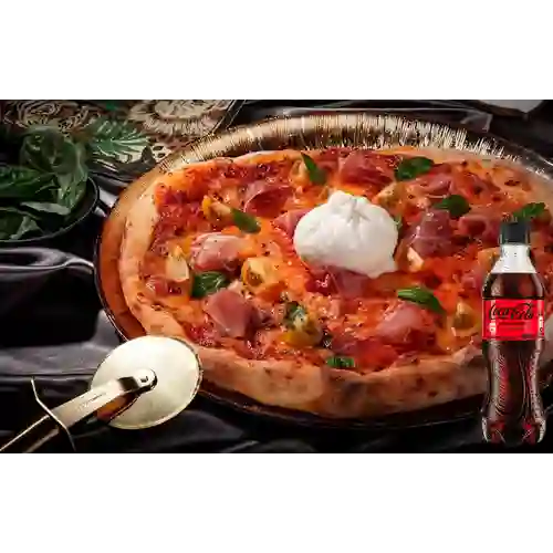 Combo Pizza Burrata + Coca Cola Sin Azúcar 400 ml