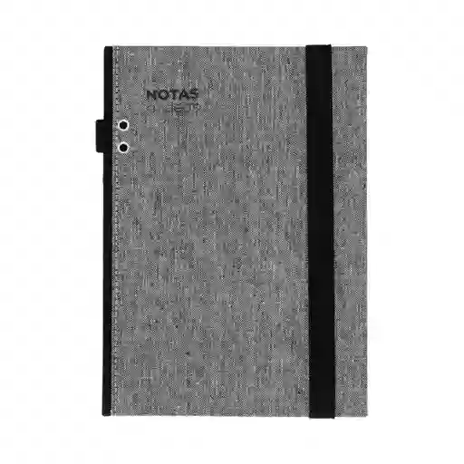 Libreta Tela Portalápiz Gris Perla Diseño 0008 Casaideas