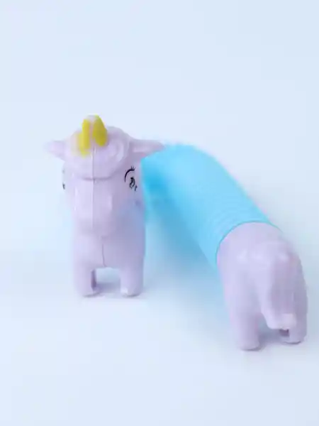 Pajita Unicornio Retorcible Azul