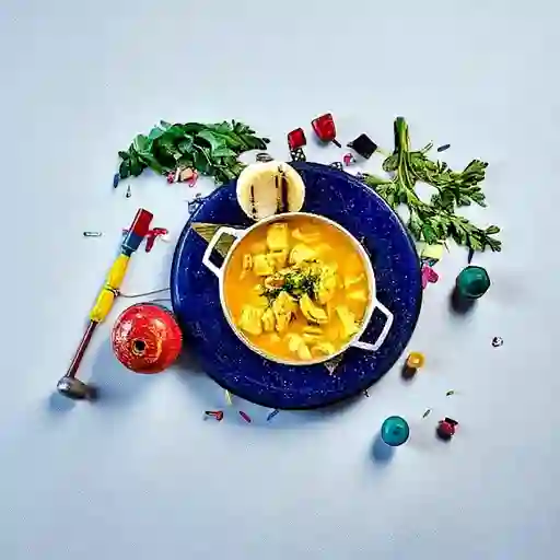 Sopa de Mondongo con Arepa