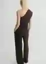 Blusa Flequi Marrón Talla M Mujer Mango