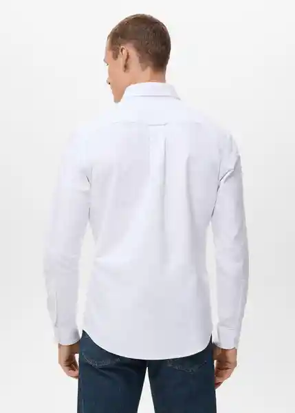 Camisa Oxford Blanco Talla XL Hombre Mango