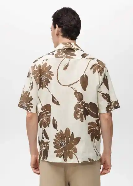 Camisa Sicilia Marron Talla M Hombre Mango
