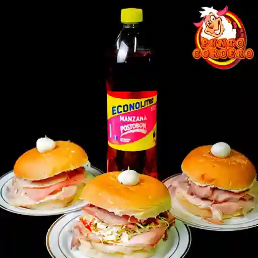 Combo 3 Hamburguesas de Cordero + Gaseosa