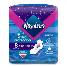 Nosotras Toallas Higiénicas Extra Protección Larga Dia y Noche