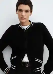 Chaqueta Cazadora Tricot Bruna Negro Talla M Mujer Mango