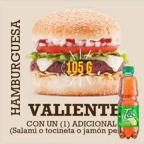 Combo Hamburguesa Valiente 105 G +Mr. Tea Limón 500ml