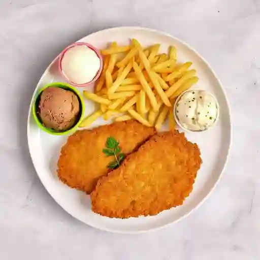 Milanesa De Pollo Con Papa