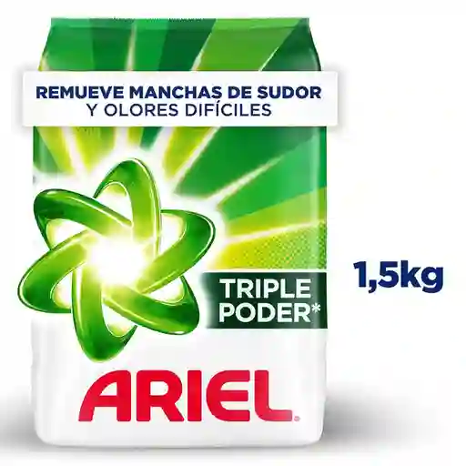 Detergente en Polvo Ariel Triple Poder de 1.5kg Jabon para Ropa