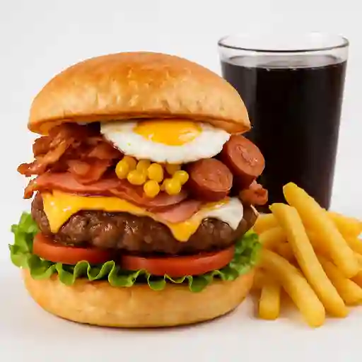 Hamburguesa Premium Res en Combo,