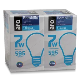 Bombillo Led 7W Luz Blanca E27 20000H Aro