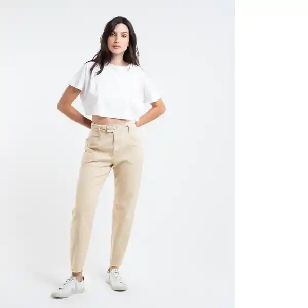 Pantalón Falling Mujer Café Siena Medio Talla 6 435E319 Naf Naf
