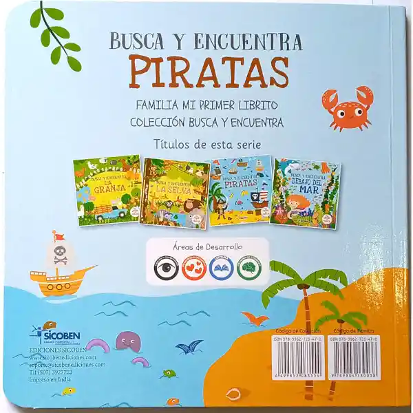 Libro Infantil de Actividades. Busca y Encuentra Piratas