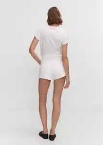 Short Iris Off White Talla 34 Mujer Mango