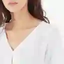 Blusa Cuello V Manga Corta Blanco Talla M 705004