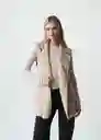 Chaleco Mujer Beige Polvillo Medio Talla L 523G033 Naf Naf