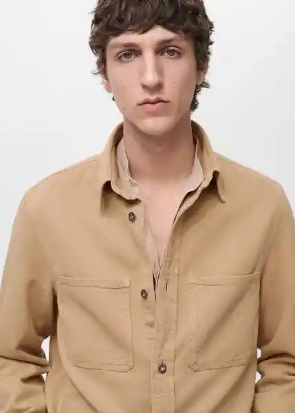 Sobrecamisa Jay Beige Talla XS Hombre Mango