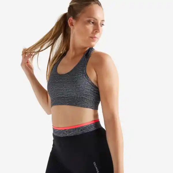 Domyos Top Deportivo Fitness Soporte Ligero Para Mujer 100 Gris