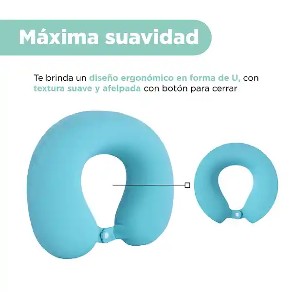 Almohada Viaje Cuello Espuma Viscoelástica Verde Miniso