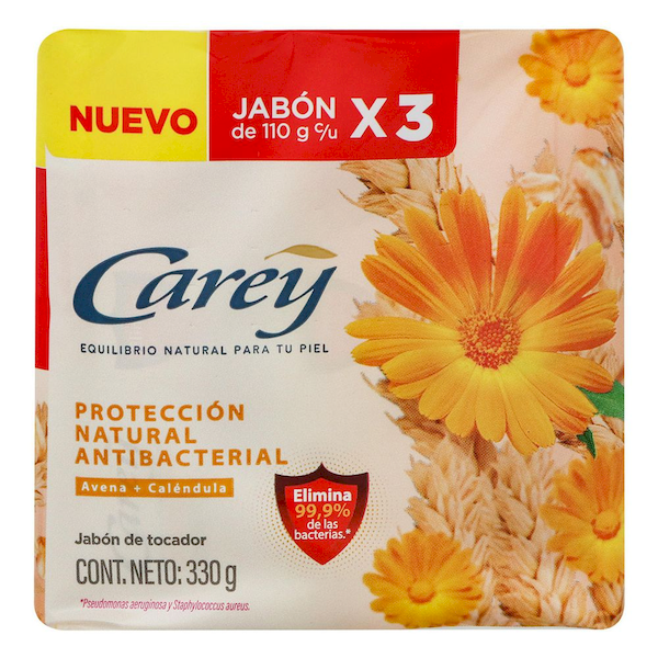 Carey Jabón de Tocador Protección Natural Antibacterial 330 g