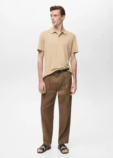 Camiseta Polo Amberes Beige Talla M Hombre Mango