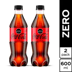 2 x Coca-Cola Gaseosa Zero 600 mL x 2 Und
