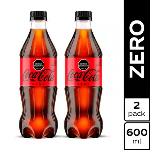 2 x Coca-Cola Gaseosa Zero 600 mL x 2 Und