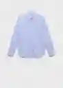Camisa Regu Celeste Talla M Mujer Mango