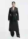 Abrigo Trench Neo Negro Talla L Mujer Mango
