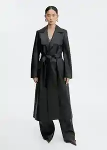 Abrigo Trench Neo Negro Talla L Mujer Mango