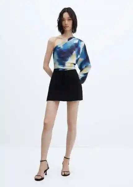 Blusa Vega-W Azul Noche Talla L Mujer Mango