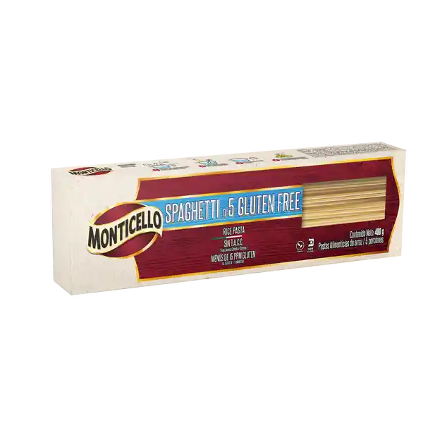 Monticello Pasta Spaghetti de Arroz N 5 sin Gluten