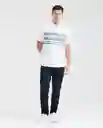 Camiseta Striped Pre-Dyed Crudo Cannoli Claro T. M Chevignon