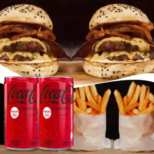 Combo 2 Crispy Jack + 2 Papas + 2 Coca Cola Sin Azúcar 235 ml