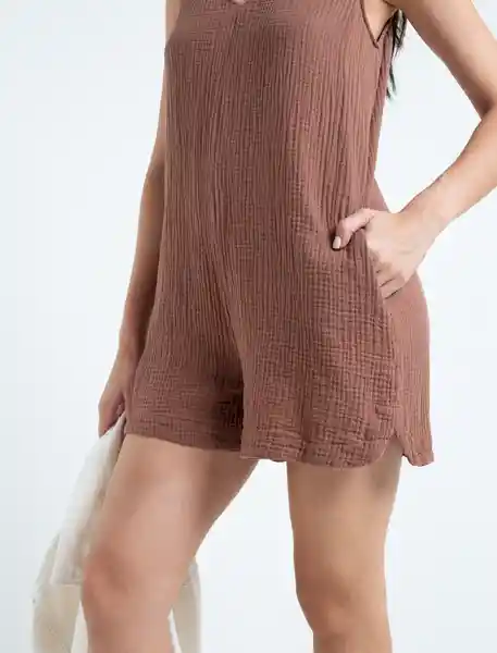  Enterizo Cocoa Mujer Cafe Azteca Medio Talla L Naf-Naf 