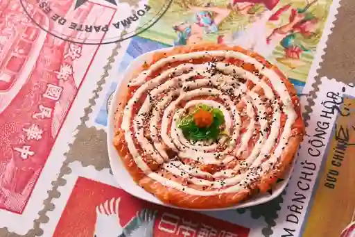 Pizza de sushi de salmon
